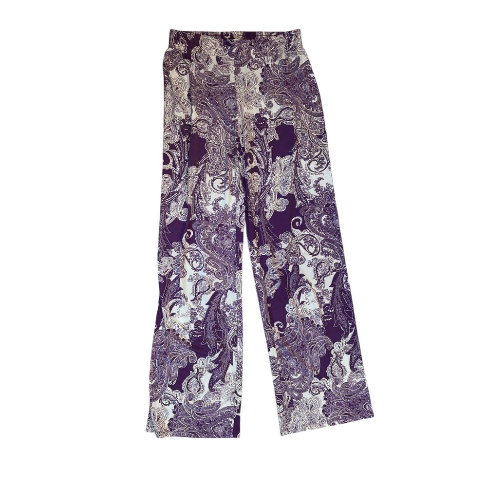 Purple Paisley‎ Wide Leg Pants Boho Size Medium